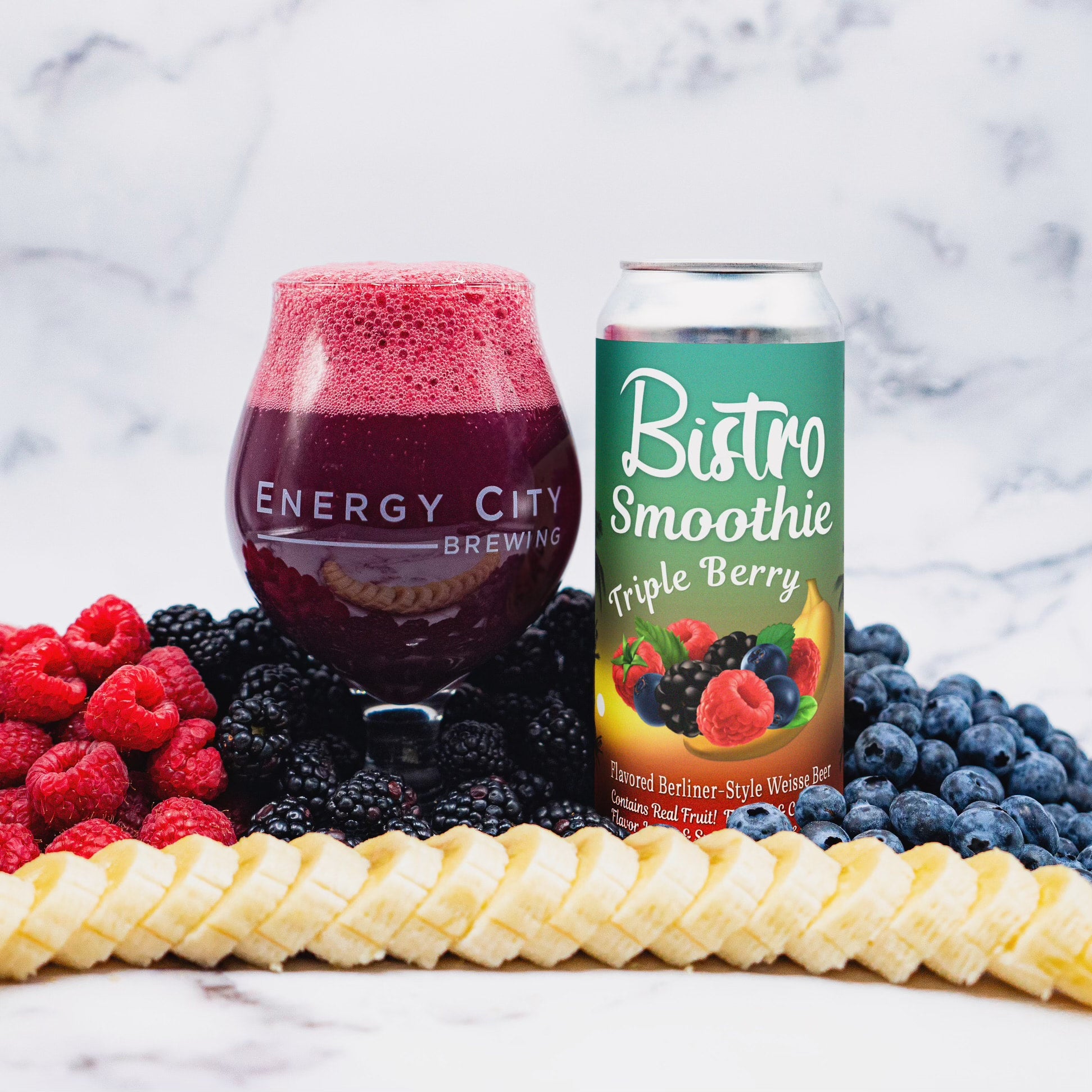 Bistro Triple Berry Smoothie, 4-pk 16 oz cans | Energy City Brewing